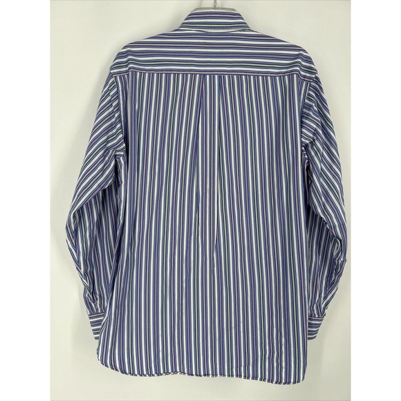 Brooks Brothers Shirt M Blue Multi Color Stripe Country Club Button Down Men - Picture 3 of 7
